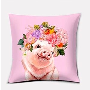 Pig Throw Pillow Case Cover NWT